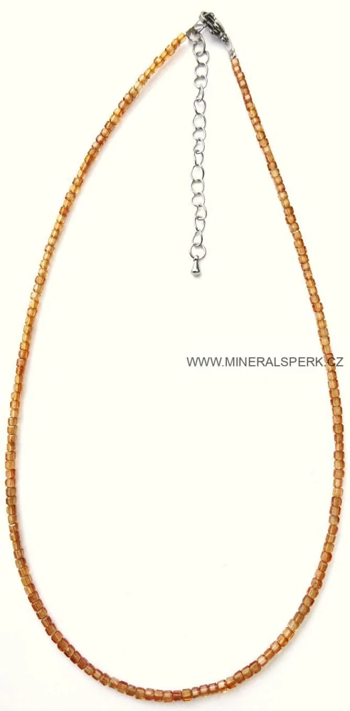 Elegantní náhrdelník z broušeného minerálu granát - spessartin