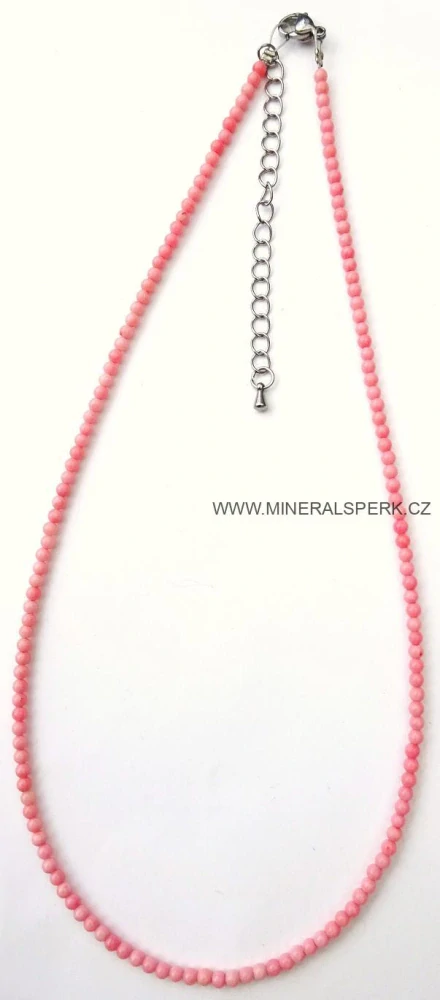 Elegantní náhrdelník z minerálu korál - růžový