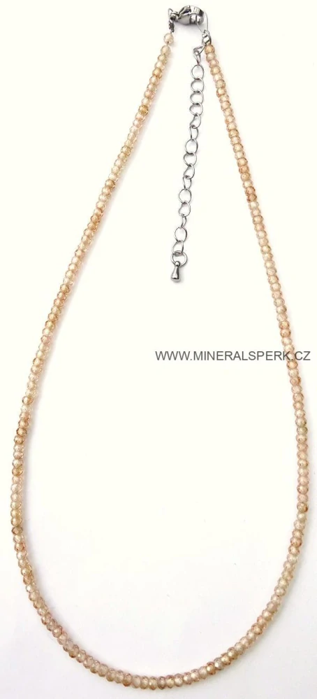 Elegantní náhrdelník z broušeného minerálu zirkon