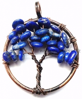 Přívěsek z minerálu lapis lazuli - strom života