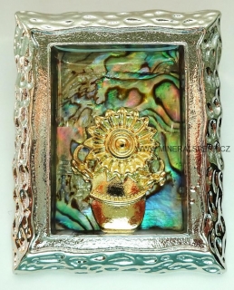 Elegantní brož - obraz (stříbrná)