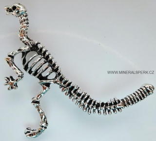 Elegantní brož - dinosaurus - stříbrná