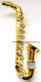 Elegantní brož - saxofon 