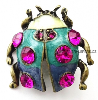 Elegantní brož - brouk - beruška