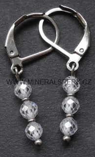 Elegantní náušnice z broušeného minerálu zirkon 