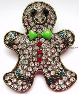 Elegantní brož - gingerbread man