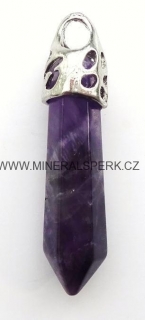 Přívěsek z minerálu ametyst - krystal - kyvadlo