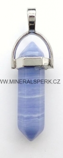 Přívěsek z minerálu chalcedon - krystal - kyvadlo