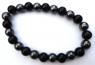 Elegantní náramek z minerálů hematit a onyx