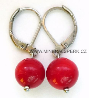 Elegantní náušnice z minerálu korál