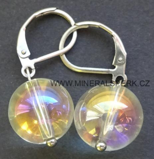 Elegantní náušnice z minerálu aqua aura křišťál