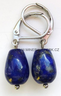 Elegantní náušnice z minerálu lapis lazuli - kapka