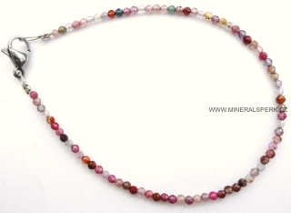 Elegantní náramek z broušeného minerálu červený spinel