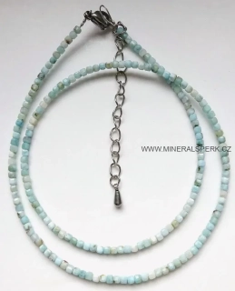 Elegantní náhrdelník z broušeného minerálu larimar