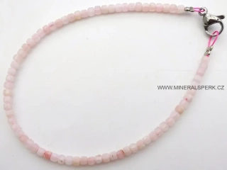Elegantní náramek z broušeného minerálu růžový opál