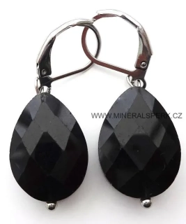 Elegantní náušnice z minerálu onyx - kapka