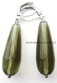 Elegantní náušnice z minerálu záhněda - kapka
