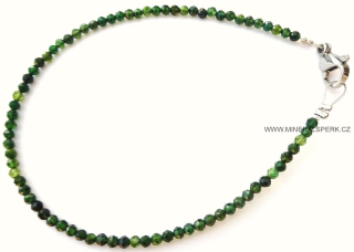 Elegantní náramek z broušeného minerálu zelený turmalín - verdelit