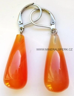 Elegantní náušnice z minerálu karneol