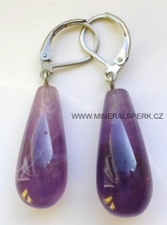 Elegantní náušnice z minerálu ametyst