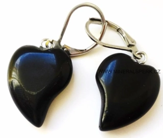 Elegantní náušnice z minerálu černý obsidián