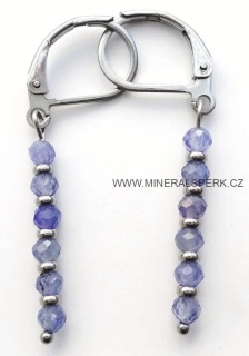 Elegantní náušnice z broušeného minerálu tanzanit