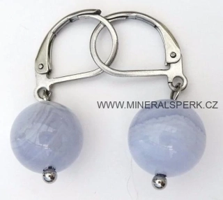 Elegantní náušnice z minerálu chalcedon