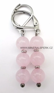 Elegantní náušnice z minerálu růženín