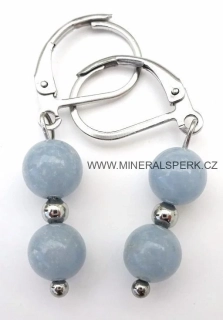 Elegantní náušnice z minerálu angelit