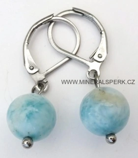 Elegantní náušnice z minerálu larimar