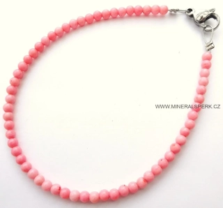 Elegantní náramek z minerálu korál - růžový