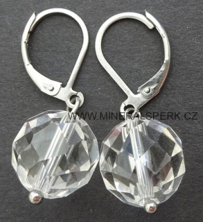 Elegantní náušnice z broušeného minerálu křišťál