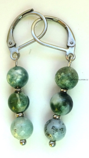 Elegantní náušnice z minerálu mechový achát